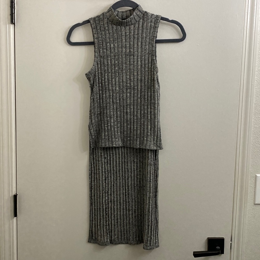 Collared, sweater style tank with tailed back
